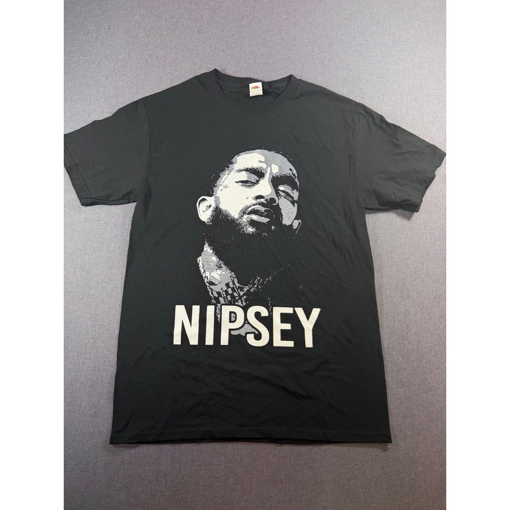 Fruit of the Loom Nipsey Hussle Graphic T-Shirt Black Mens Small Hip Hop Rap Tee